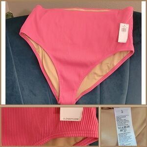 Ribbed Pink Bikini Bottom